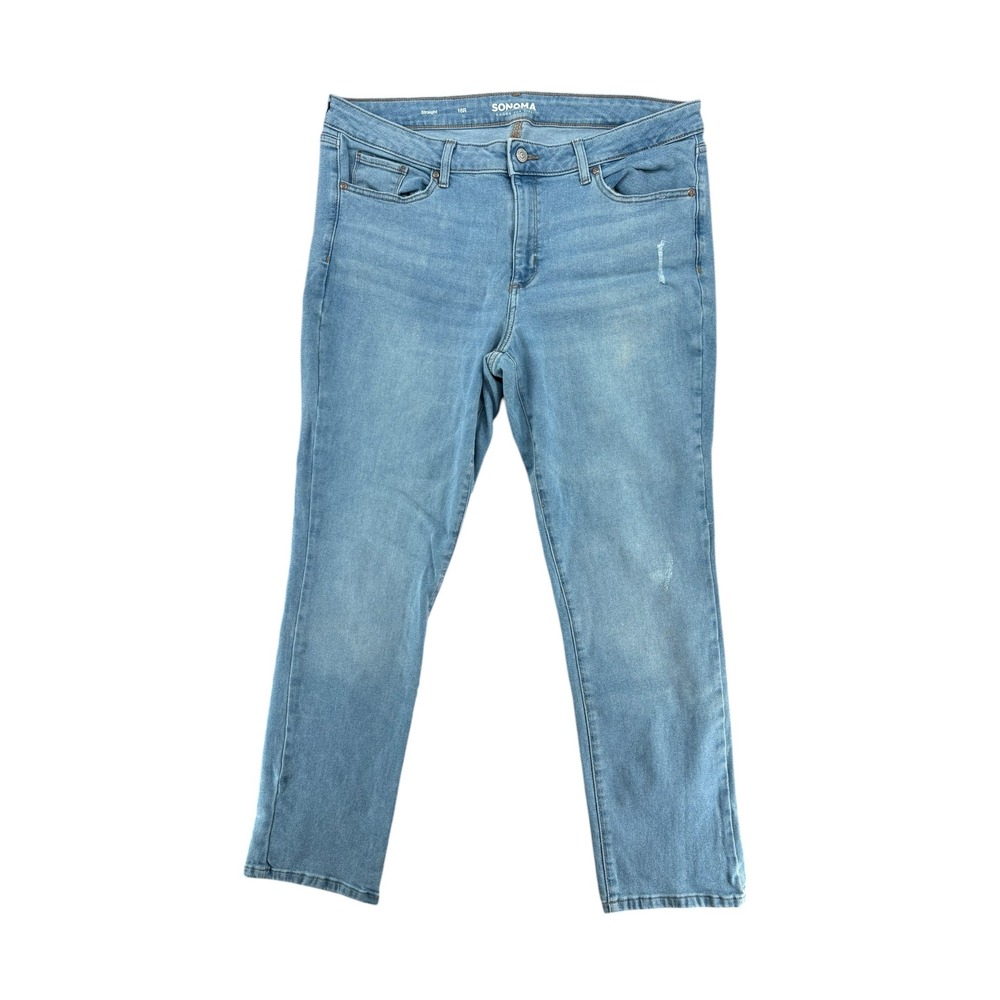 Sonoma Goods for‎ Life Womens Straight Leg Jeans Size 16R Blue Denim